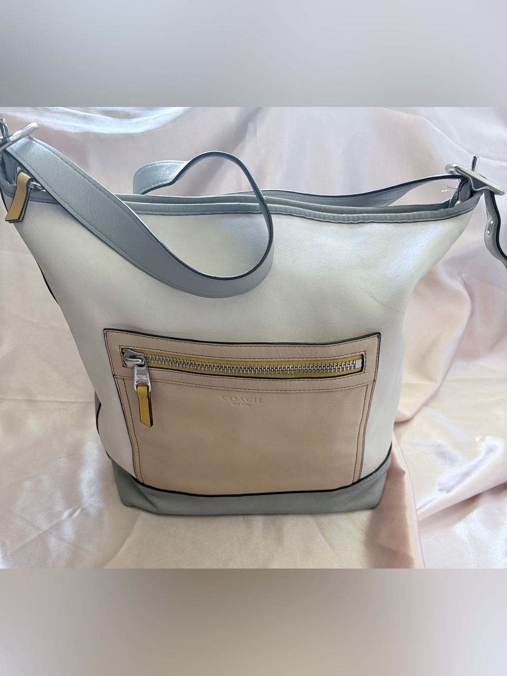 Coach Legacy Colorblock Leather Large Duffle Shoulder Bag